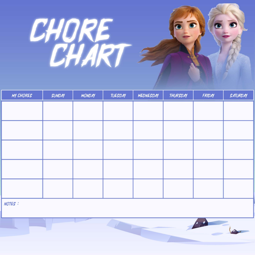 10 Best Frozen Printable Responsibility Charts Printablee