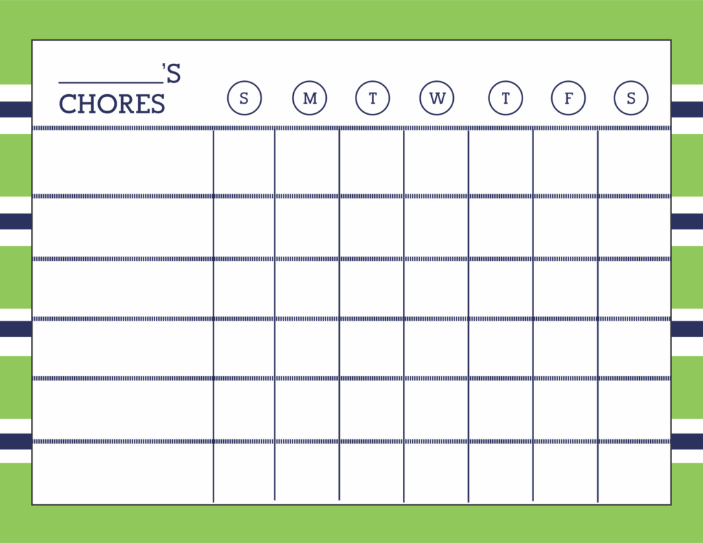 10 Best Printable Weekly Chore Chart Printablee