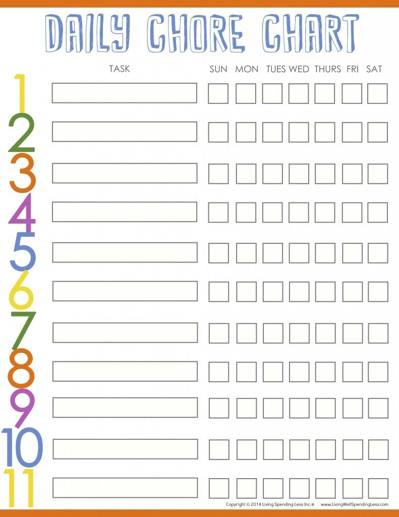 10 Cool Printable Chore Charts Cool Mom Picks