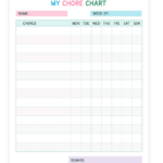 10 Super Cute Free Printable Chore Charts For Kids Of All Ages in PDF