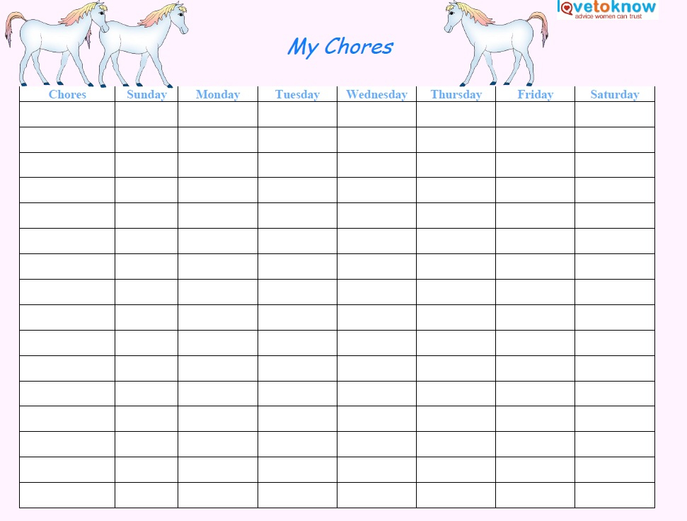 13 Free Sample Weekly Chore List Templates Printable Samples