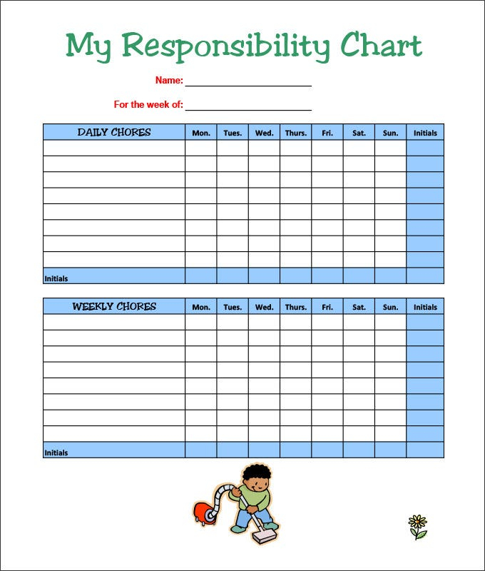 14 Monthly Chore Chart Template Excel BestTemplatess BestTemplatess