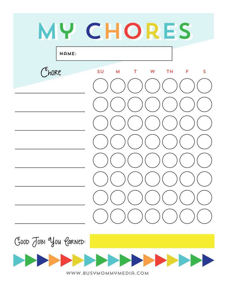 15 Free Chore Chart Printables For Kids The Incremental Mama