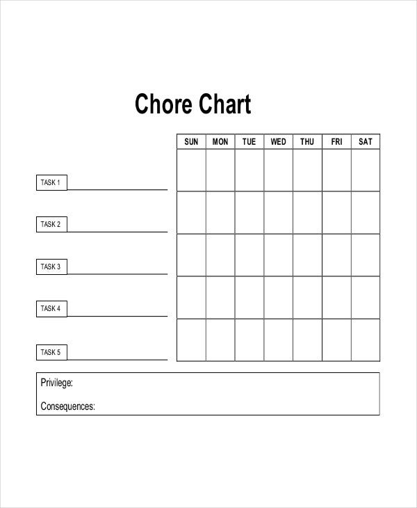 15 Printable Chore Chart Free PDF Documents Download Free 