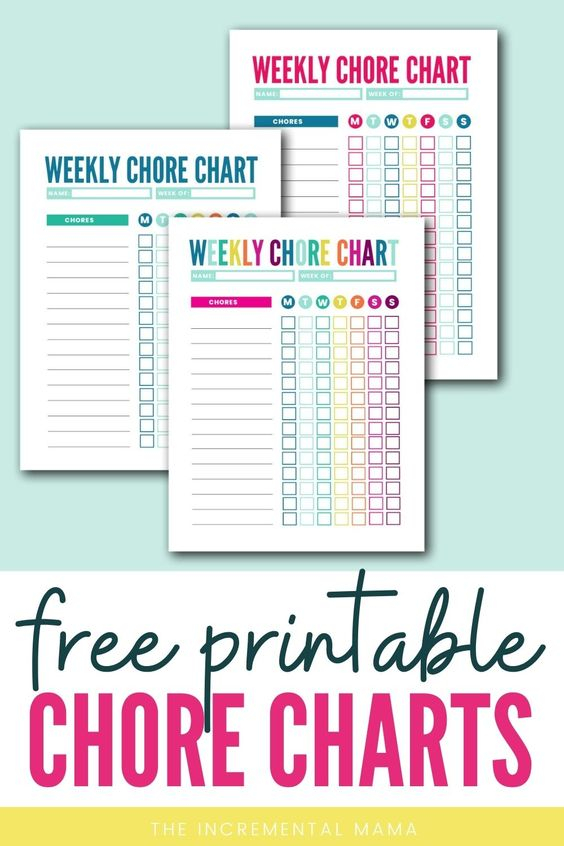 30 Awesome Free Chore Chart Printables For Kids