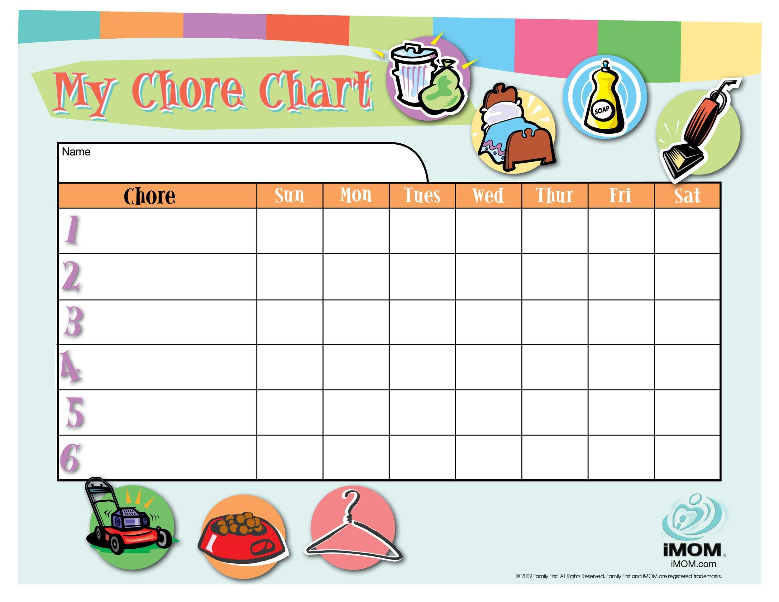 46 FREE Chore Chart Templates For Kids TemplateLab