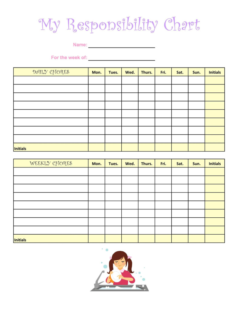 46 FREE Chore Chart Templates For Kids TemplateLab