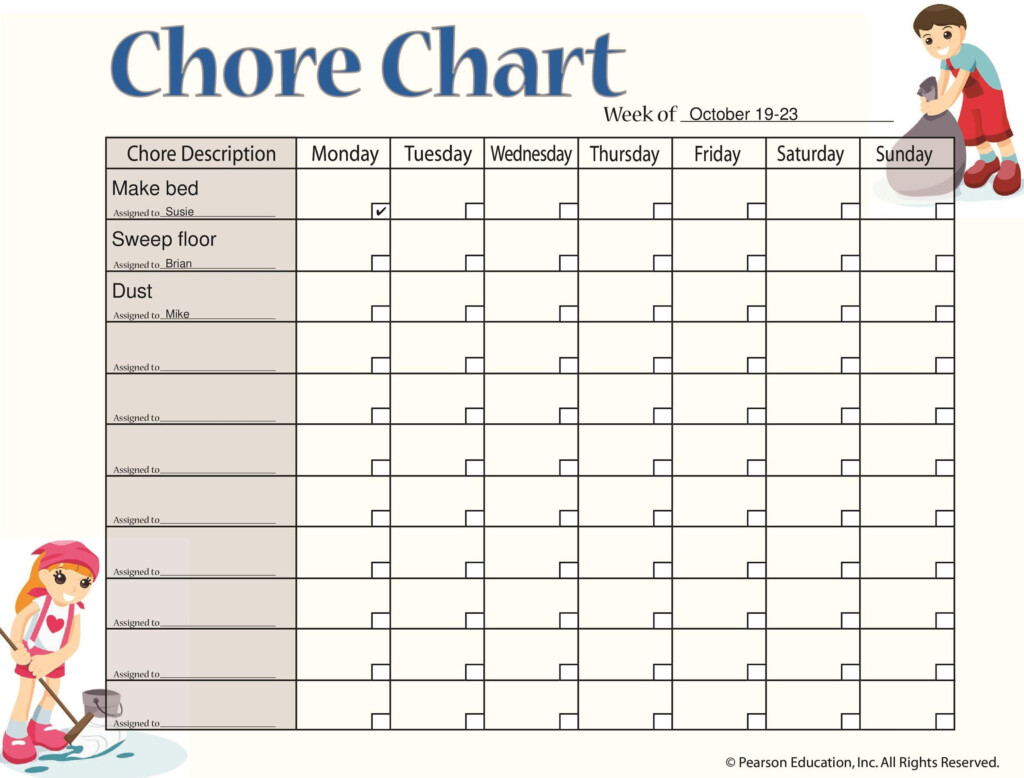 46 FREE Chore Chart Templates For Kids TemplateLab