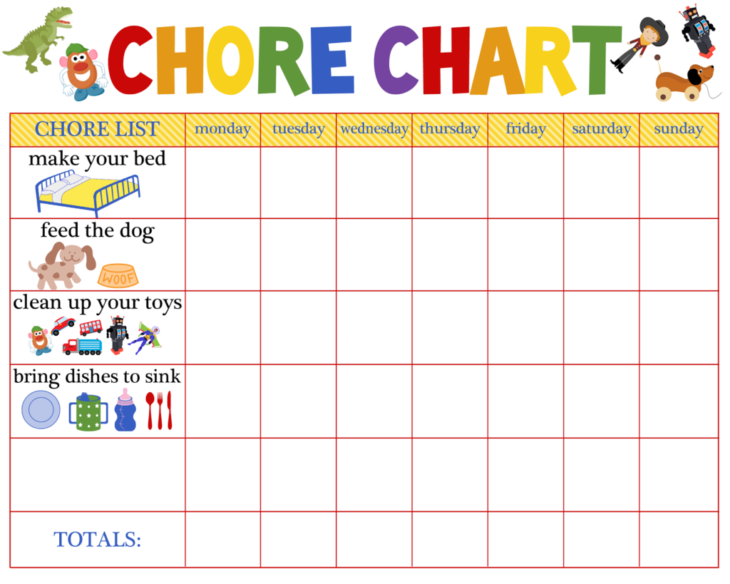 5 Year Old Reward Chore Chart Free Educative Printable Preschool 