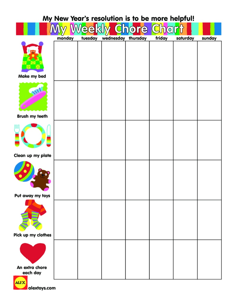 9 Weekly Chore Chart Template Free Graphic Design Templates