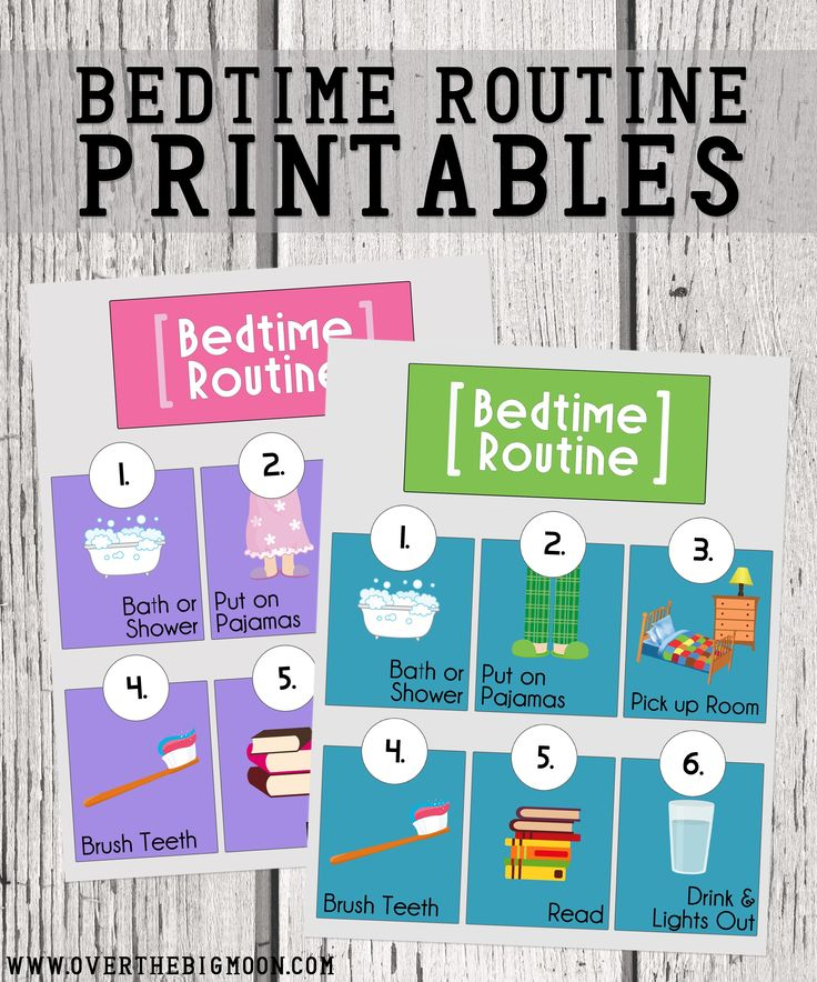 Bedtime Routine Printables Over The Big Moon Bedtime Routine 