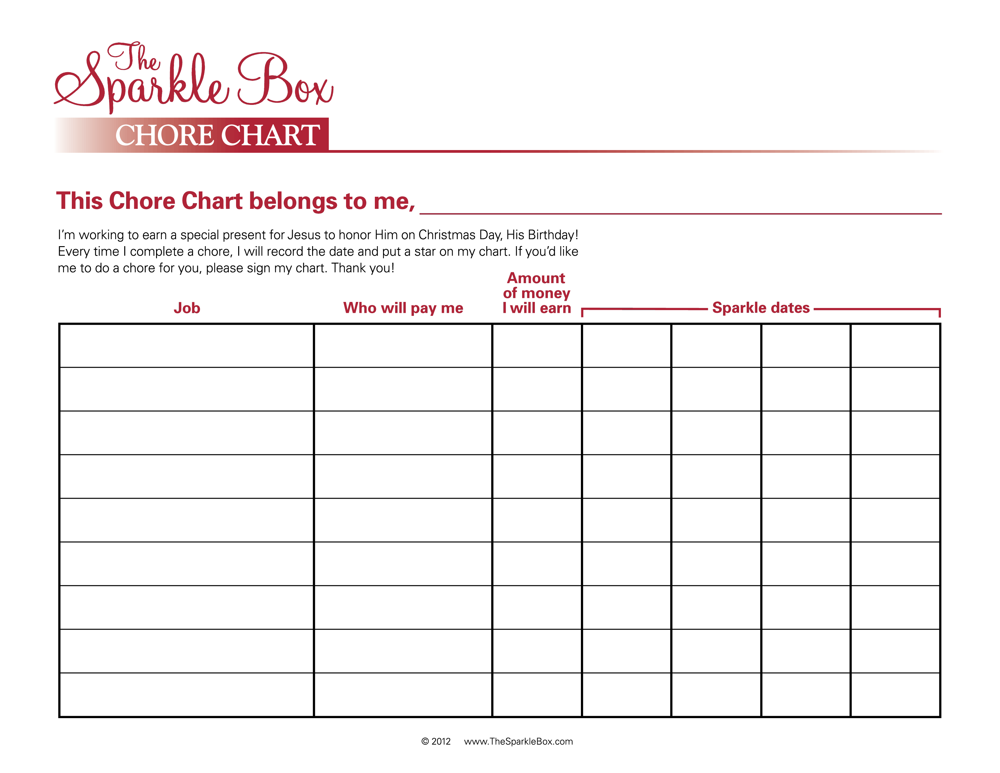 Chore Charts Printable Visco