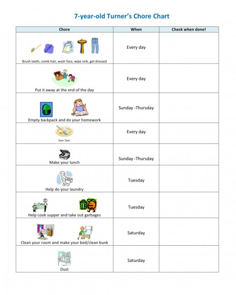 Children s Chore Chart Challenge