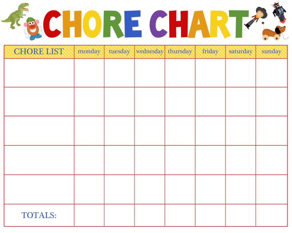 Chore Chart Blank Jumping Jax Designs