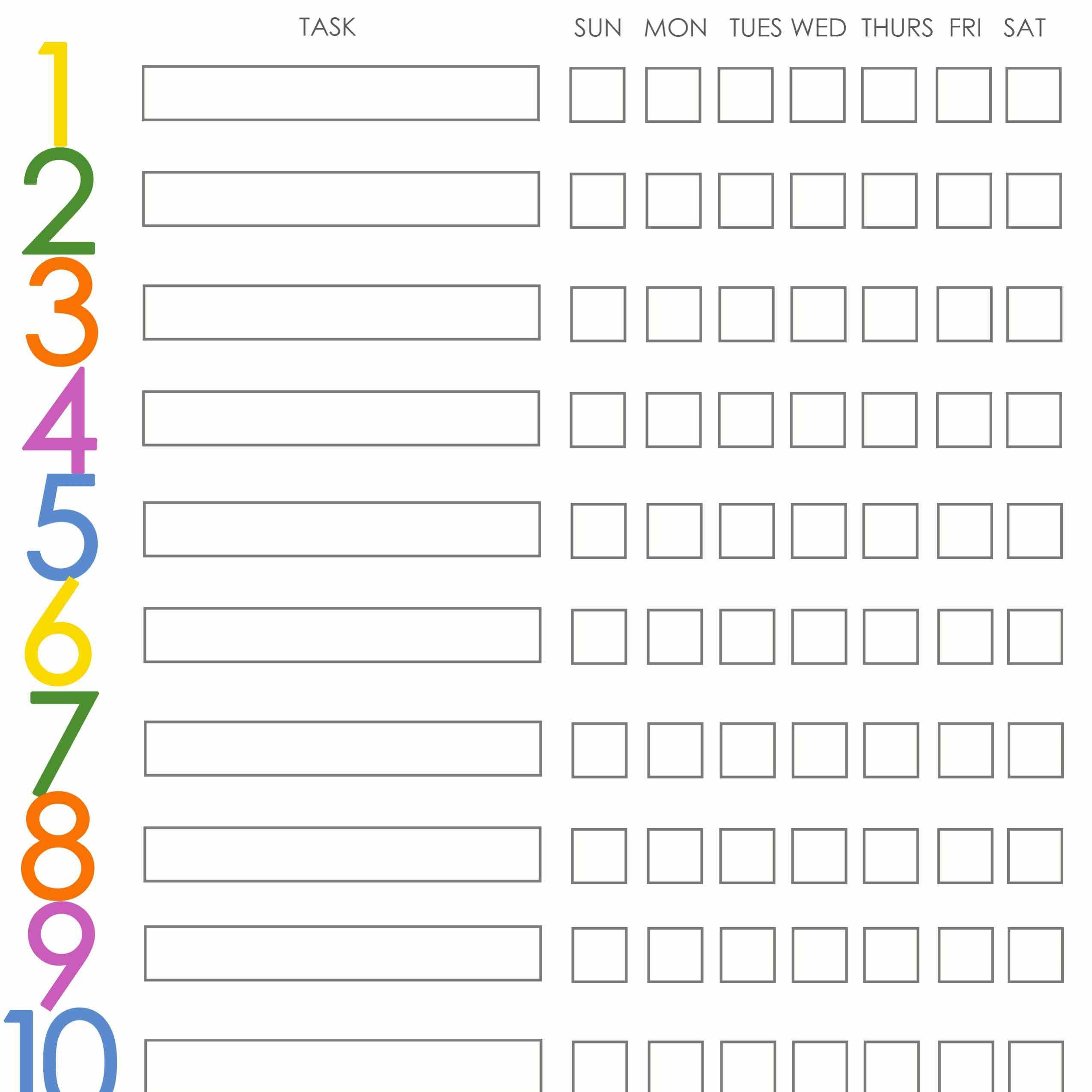 Chore Chart For Adults Printable Free Free Printable