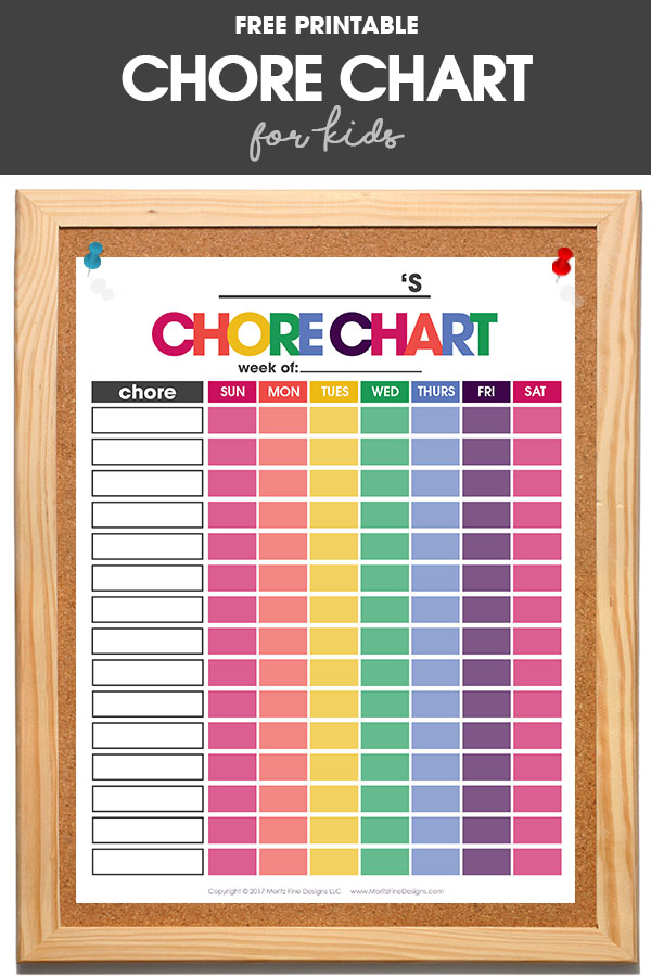 Chore Chart For Kids Free Printable Chore Chart That Works 