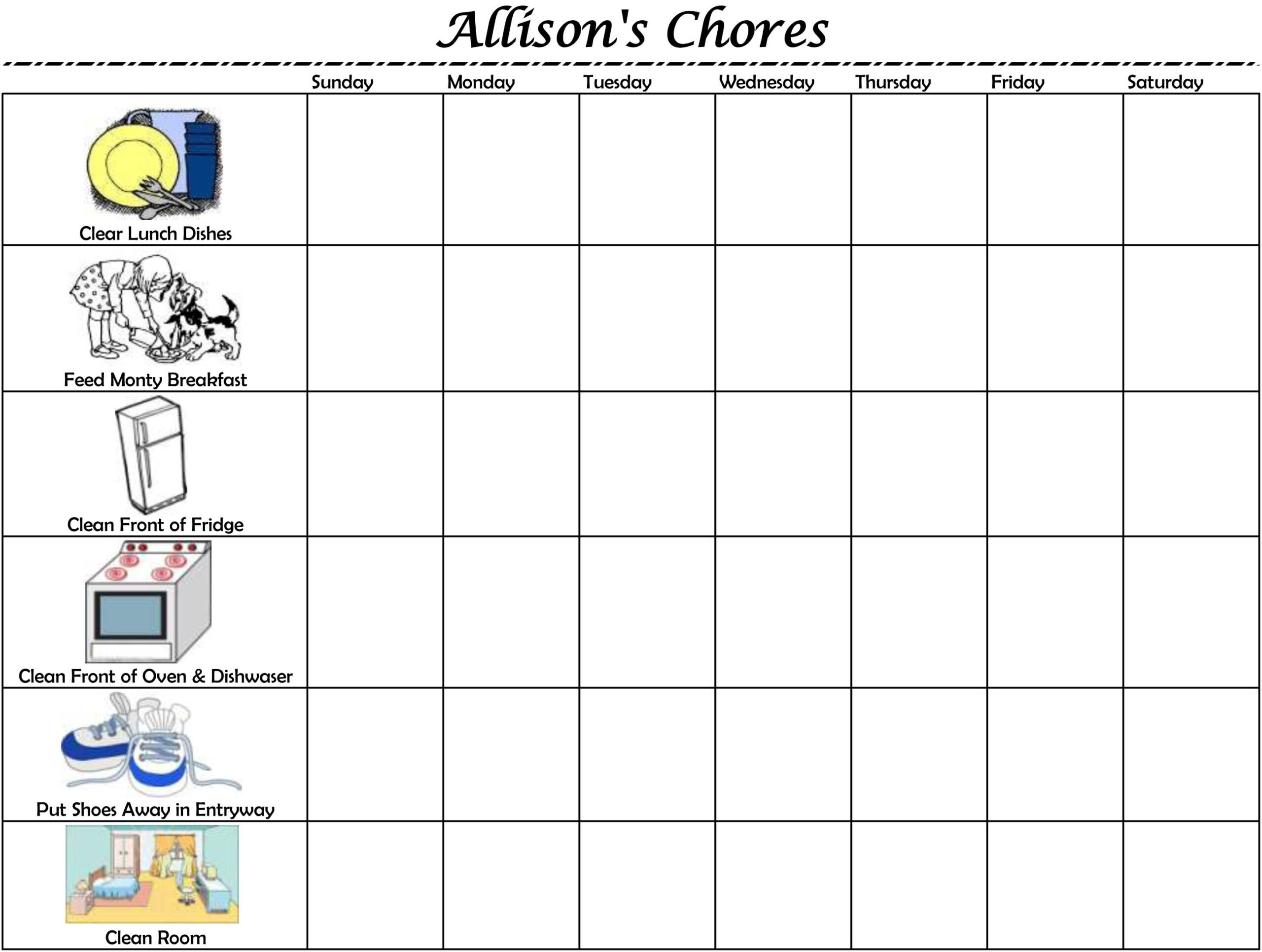 Chore Chart For My 4 Year Old Chore Chart Chores For Kids Chores