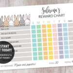 Chore Chart Kids Easter Theme Chore Chart Kids Printable Bunny