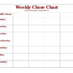 Chore Chart Template Free Printable Awesome Weekly Chore Chart In 2020