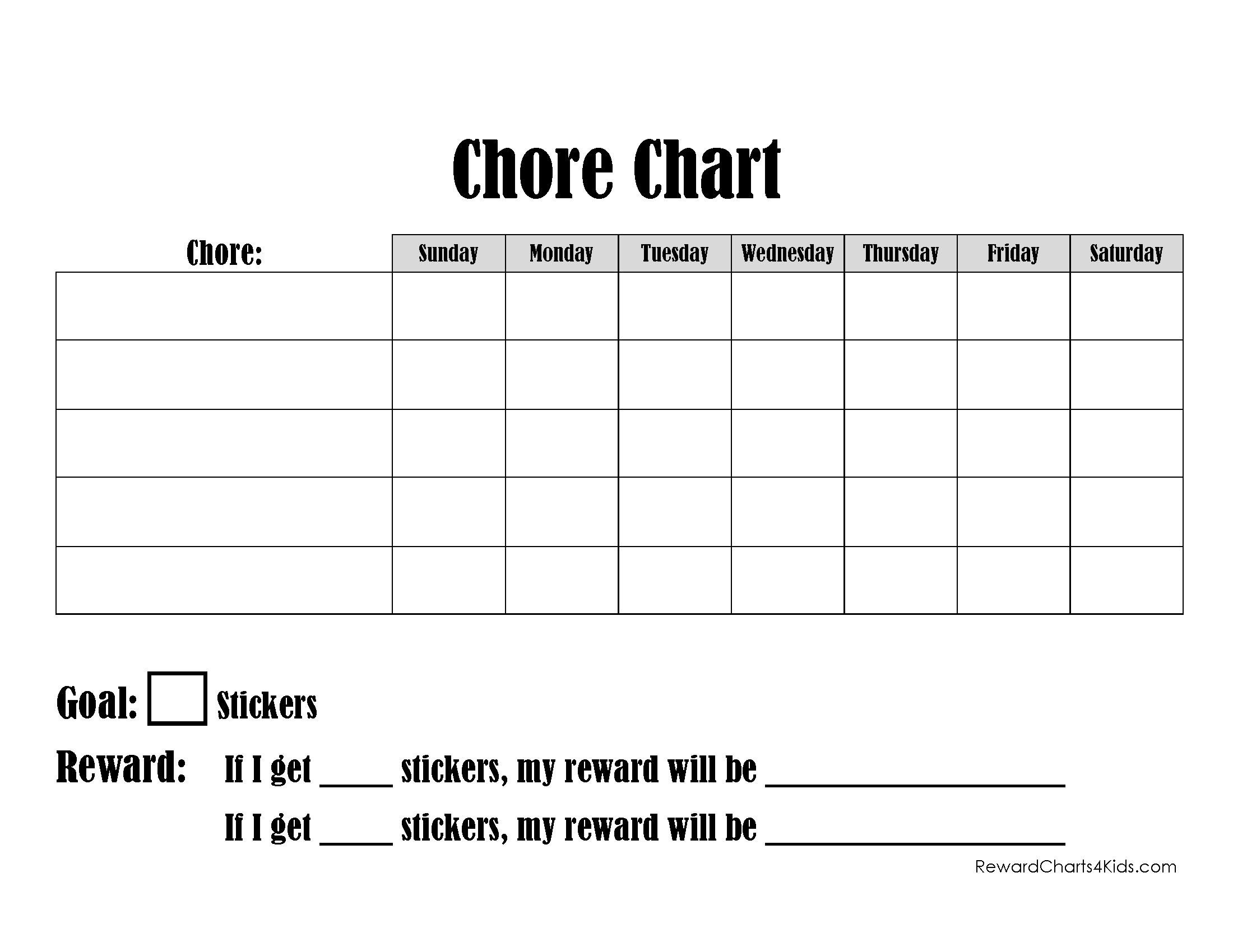 Chore Chart Template