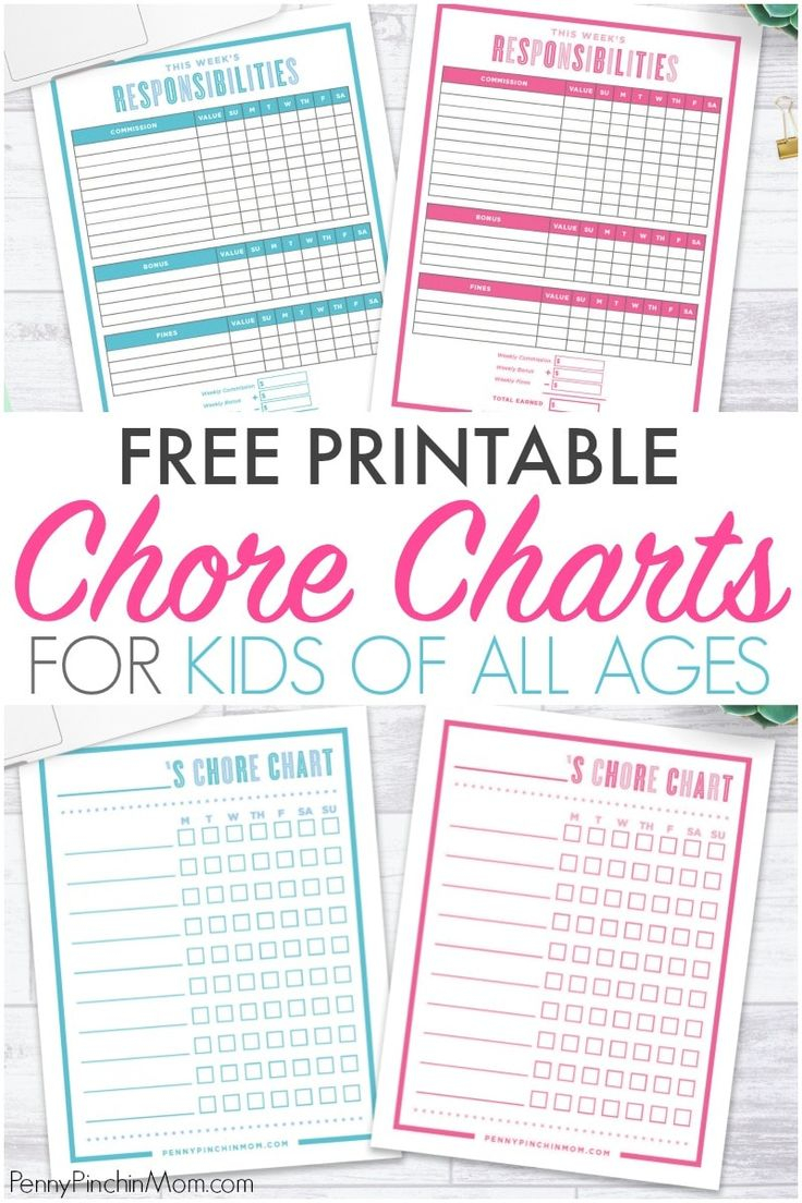 Chore Charts For Kids Of All Ages Chore Chart Kids Kids Chore Chart 