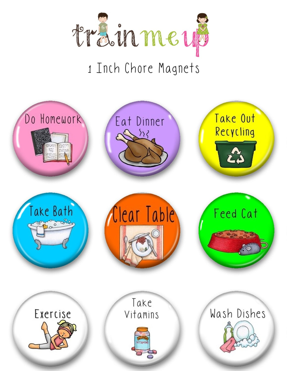 Chore Magnets Kids Chore Chart Magnets Chore Magnet