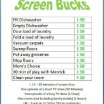 Chores For Screen Time Kids Behavior Charts For Kids Chores For Kids