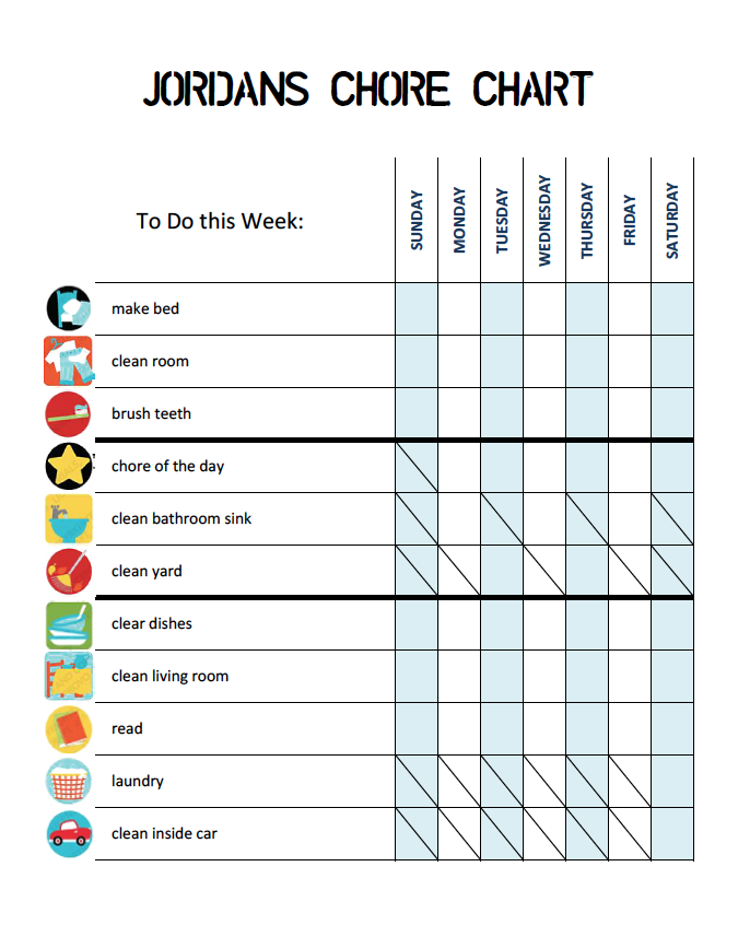 Chore Chart Ideas For 7 Year Old