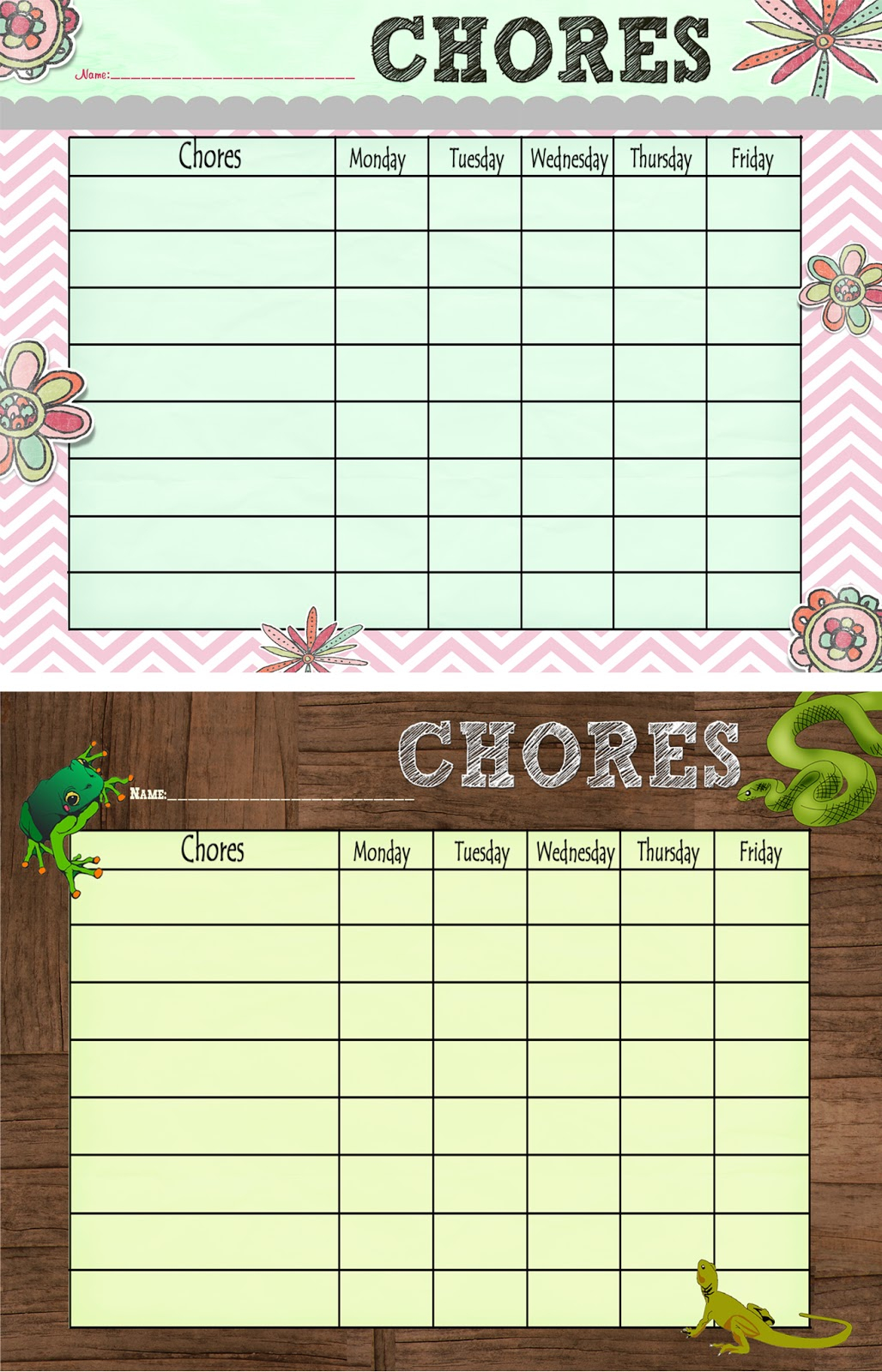 Creatively Quirky At Home Free Printable Chore Chart Also Earning 