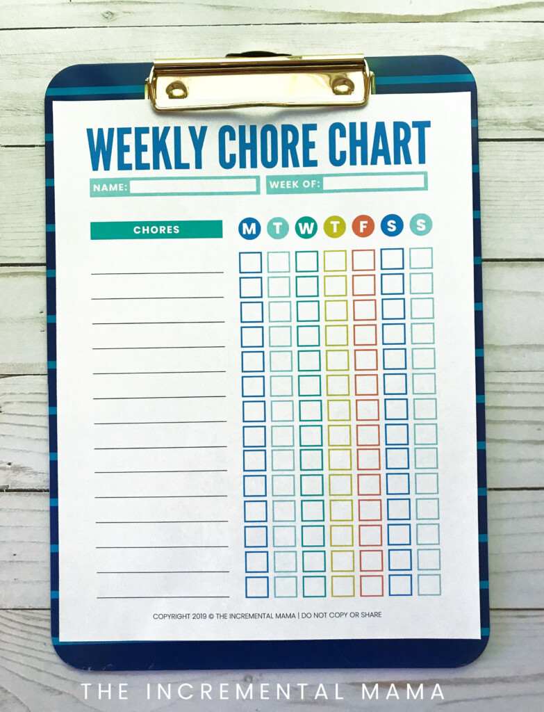 Cute Colorful Free Customizable Chore Chart Printable Chore Chart 