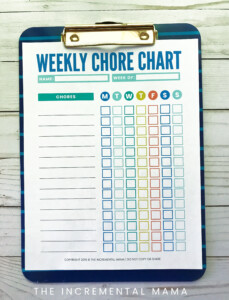 Free Printable Customizable Chore Charts - PrintableChoreCharts.net