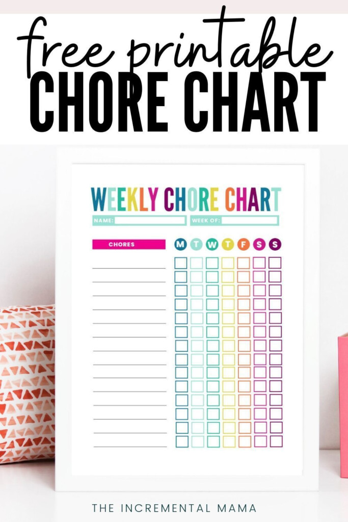 Cute Colorful Free Customizable Chore Chart Printable Kids Chore 