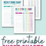 Cute Colorful Free Customizable Chore Chart Printable The