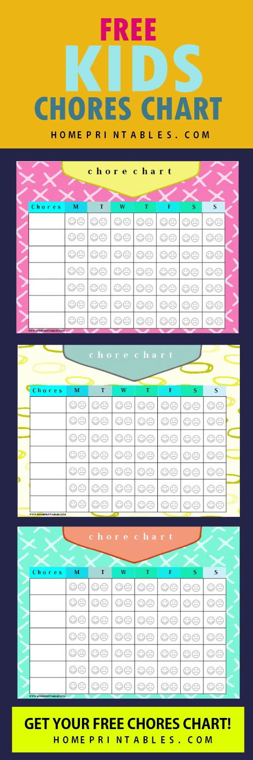 Cute Printable Chore Charts For Kindergarten Kids Home Printables