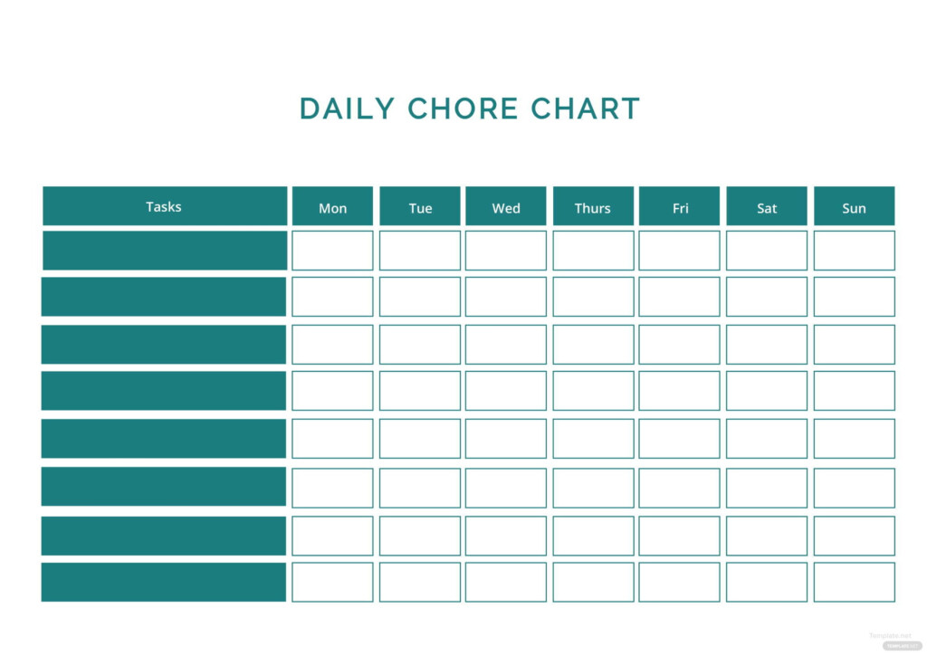 Daily Chore Chart Template In Microsoft Word Template