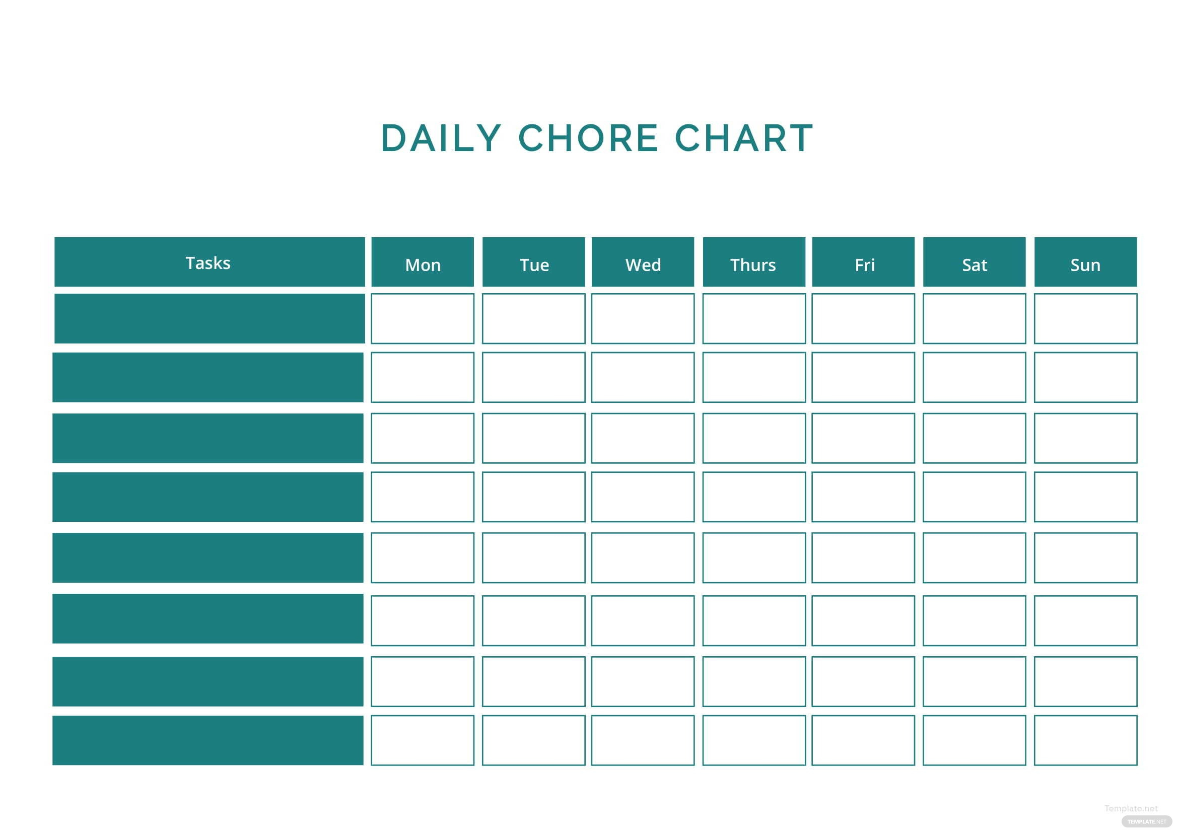Daily Chore Chart Template In Microsoft Word Template