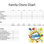 Daily Family Chore Chart Template Family Chore Charts Chore Chart