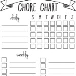DIY Printable Chore Chart Chore Chart Kids Chore Chart Template