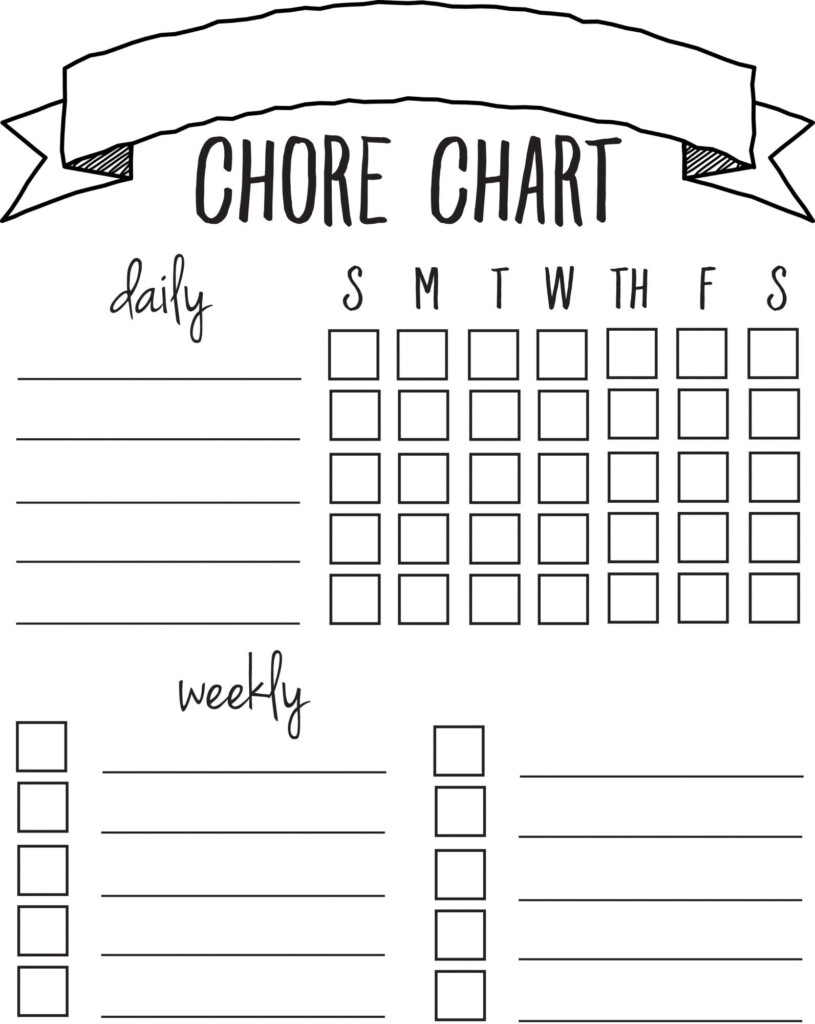 DIY Printable Chore Chart Chore Chart Kids Chore Chart Template 