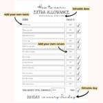 EDITABLE Allowance Chore Chart Minimalist How To Earn Etsy UK