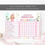 Editable Princess Reward Chart Princess Chore Chart For Kids Etsy