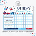 EDITABLE Vehicle Reward Chart Car Truck Airplane Chore Chart Etsy