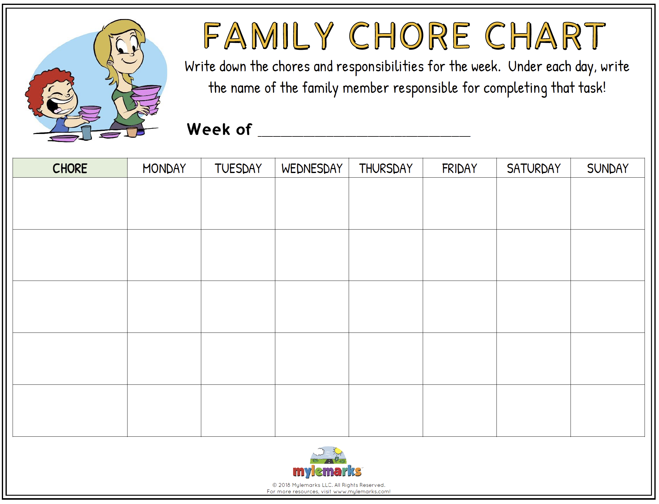 Family Chore Chart F 