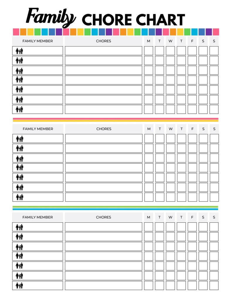 Family Chore Chart PDF Instant Download 8 5x11 Etsy In 2020 Family 