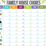 Family Chore Cleaning Chart Family Chore Chart House Etsy