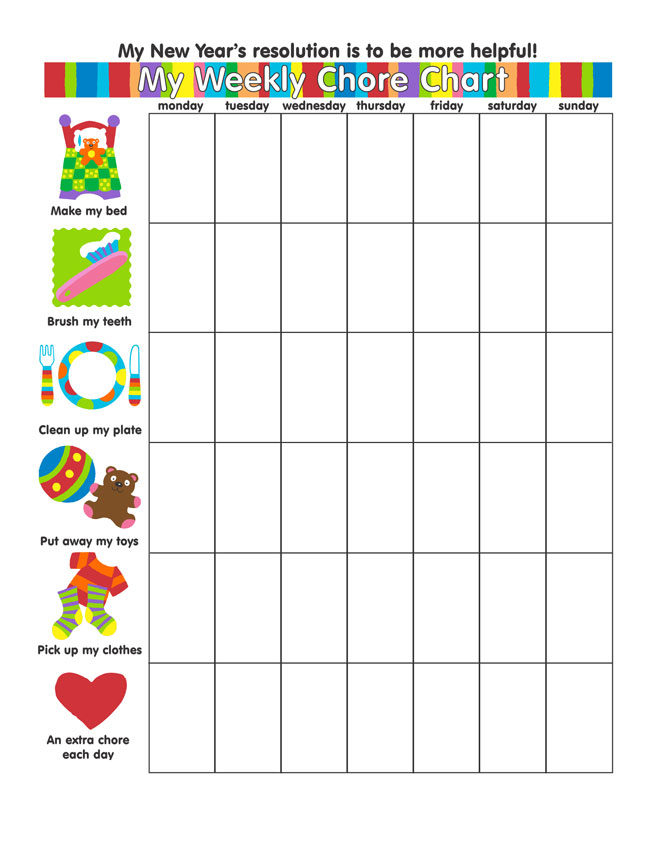 Free Blank Chore Chart Templates For Kids Families 