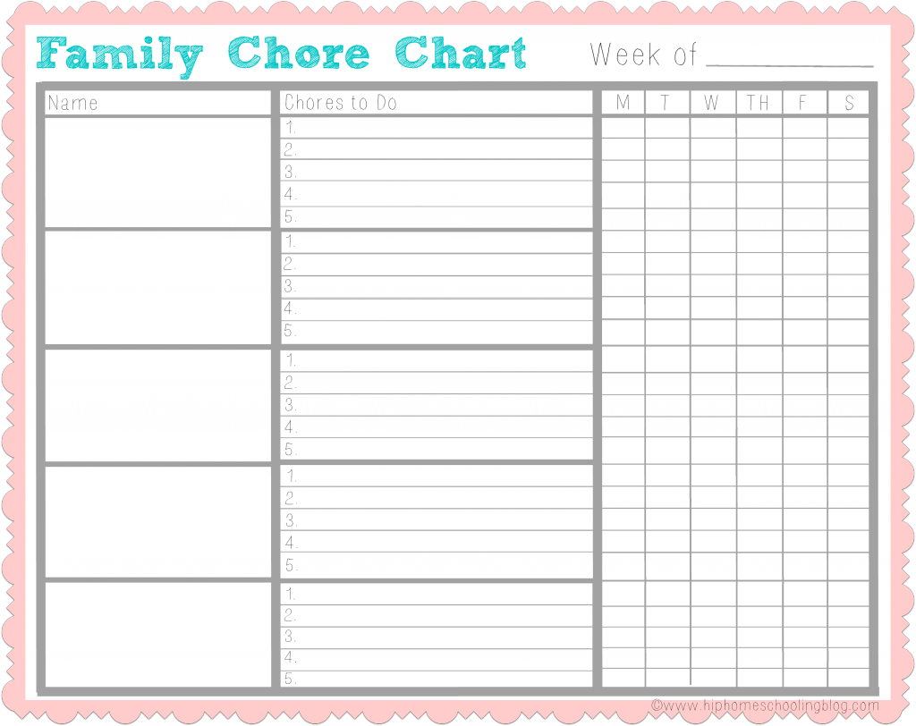  Free Editable Printable Family Chore Charts My Blog