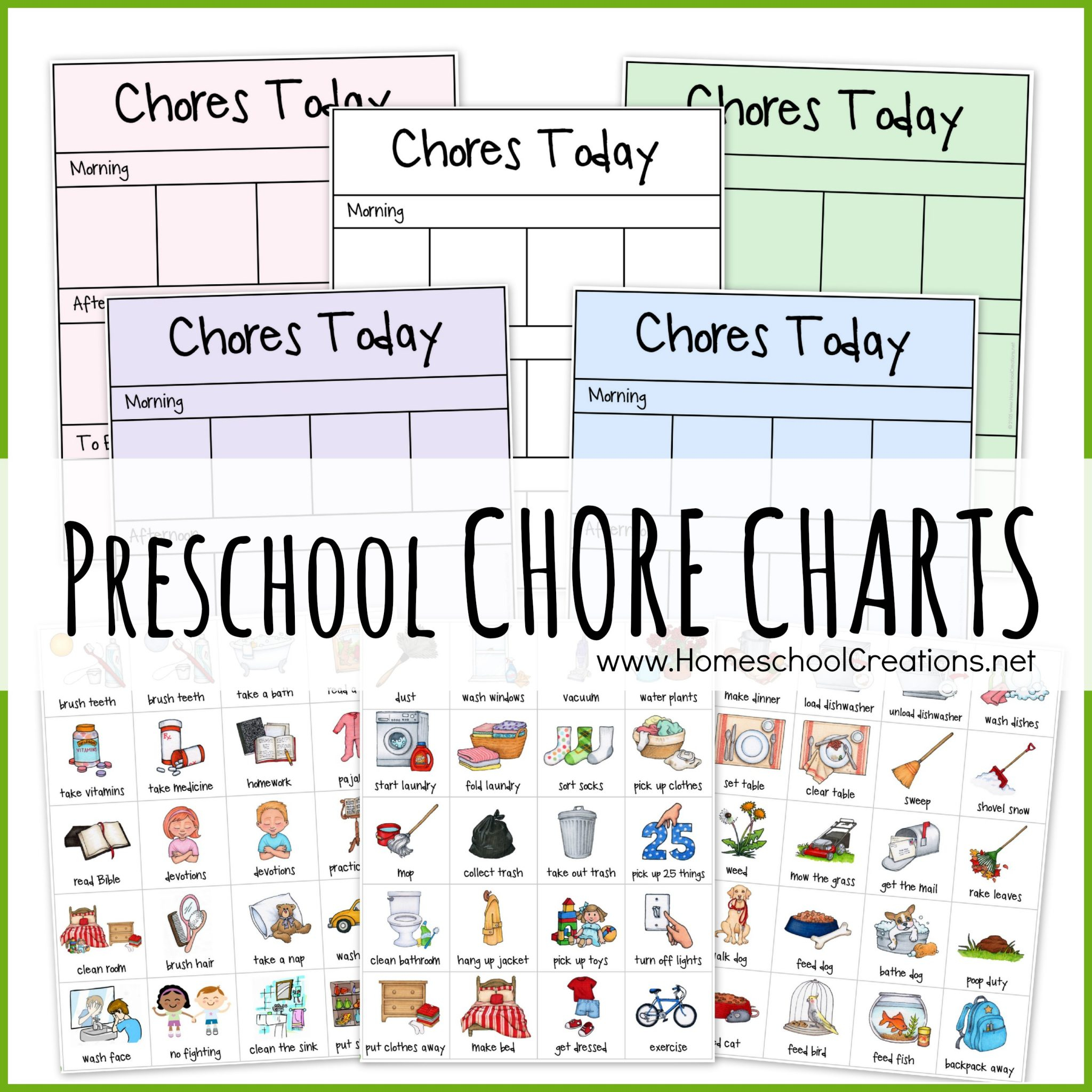 FREE Preschool Chore Charts Subscriber Freebie