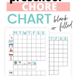 Free Printable Chore Chart For 4 Year Olds With Pictures