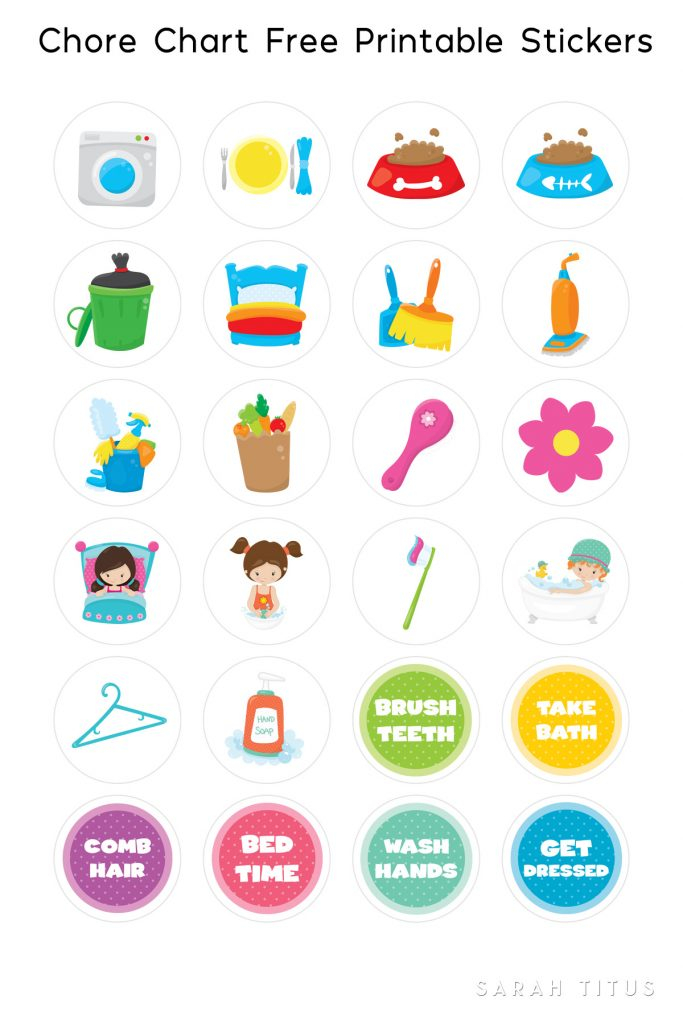 Free Printable Chore Chart Stickers Sarah Titus